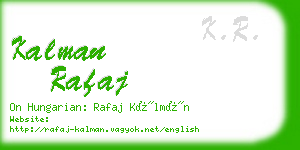 kalman rafaj business card